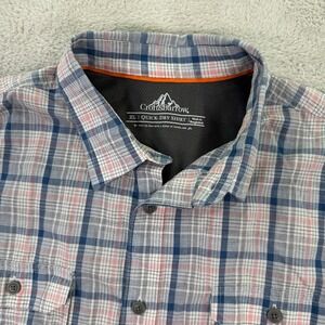 Croft & Barrow XL Mens Quick Dry Plaid Button Down Shirt Short Sleeve Casual EUC